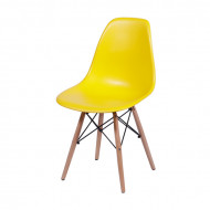 Cadeira Eames Design Base Madeira Assento Amarelo 