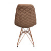 Cadeira Jantar Estofada Caramelo Eiffel Eames Base Cobre - 4