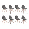 Kit 8 Cadeiras Jantar Eames Eiffel Estofadas Grafite Base Cobre - 1