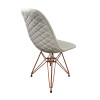 Cadeira Jantar Estofada Nude Eiffel Eames Base Cobre - 3