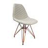 Cadeira Jantar Estofada Nude Eiffel Eames Base Cobre - 1