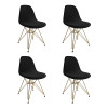 Kit 4 Cadeiras Jantar Eames Eiffel Estofadas Preto Base Dourado - 1