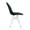 Cadeira Jantar Estofada Verde Eiffel Eames Base Ferro Branco - 2