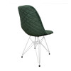 Cadeira Jantar Estofada Verde Eiffel Eames Base Ferro Branco - 3