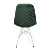 Cadeira Jantar Estofada Verde Eiffel Eames Base Ferro Branco - 4