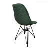 Cadeira Jantar Estofada Verde Eiffel Eames Base Ferro Preto - 3