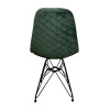 Cadeira Jantar Estofada Verde Eiffel Eames Base Ferro Preto - 4