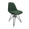 Cadeira Jantar Estofada Verde Eiffel Eames Base Ferro Preto - 1