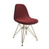 Cadeira Jantar Eames Eiffel Estofada Vermelho Base Dourado - 1