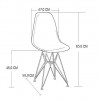 Mesa De Jantar Eames Eiffel Quadrada 90cm Preta Com 4 Cadeiras Pretas Base Ferro Branco - 5