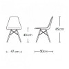Conjunto De Mesa De Jantar Eames Eiffel Quadrada 90cm Tampo De Vidro Com 4 Cadeiras Brancas