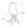 Conjunto De Mesa Eames Eiffel De Ferro Preto Tampo Amêndoa 120x75 4 Cadeiras Ferro Preta Assento Branco - 4