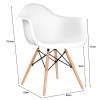 Kit 6 Cadeiras Eames Eifflel Com Braço Daw De Madeira Com Assento Branco - 6