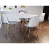 Sala De Jantar Mesa Com 4 Cadeiras Brancas Eames Wood 110cm - Up Home - 1
