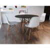 Sala De Jantar Mesa Eames Preta 90cm Com 4 Cadeiras Brancas - Up Home - 1