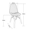 Mesa Industrial Retangular Amêndoa Base V 137x90cm 6 Cadeiras Estofadas Eames Nude Claro Aço Branco  - 6