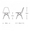 Conjunto De Mesa  Eames Eiffel Madeira Infantil 60cm Quadrado Branco 1 Cadeira Azul 1 Cadeira Rosa - 5